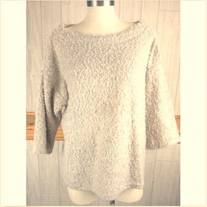 🆕Beige Boat Neck Textured 3/4 Sleeve Sweater, by Lane Bryant, Women's Size 14